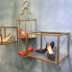Cửa hàng quần áo tường sắt rèn treo giày kệ loại khung cửa hàng hành lý displays the Window tủ trưng bày sáng tạo tủ giày