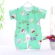 Хлопковый комбинезон с короткими рукавами кошачий зеленый