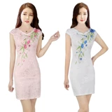 Летнее короткое ципао, модная мини-юбка, ретро платье, коллекция 2021, яркий броский стиль, большой размер