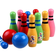 Trẻ em lớn của rắn màu gỗ bowling bé câu đố thể thao đồ chơi thiết lập trong nhà và ngoài trời 1-3 tuổi
