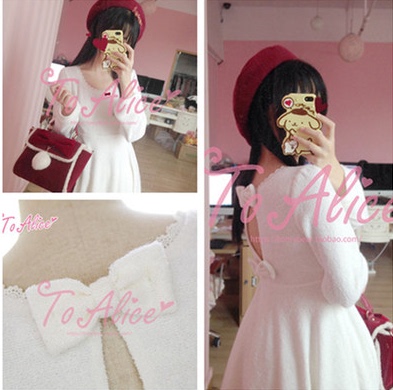 taobao agent Spot New Year Girl Japanese Cute Soft Girl Elk Corporal Horn Modu's inner dress