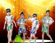 Ngày của trẻ em Khiêu vũ đường phố Jazz Dance Robot Trẻ em Trang phục Quần áo màu xanh lá cây Little Lotus Phong cách hạnh phúc Tưởng tượng