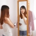 Gương mặc quần áo một gương toàn thân sàn nhà gương nữ ký túc xá xoay tủ lưu trữ đa năng phòng ngủ - Gương