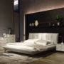 Bắc Âu đơn giản hiện đại giường da 1,5m1,8 m đôi căn hộ nhỏ bằng gỗ rắn lưu trữ giường ngủ chính - Giường giường pallet