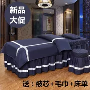 Beauty khăn trải giường cotton gia đình của vẻ đẹp tối giản pháp trị liệu massage salon Bốn cao cấp phong cách châu Âu giường rắn bao phủ với lỗ - Trang bị tấm