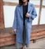 Phụ nữ Hàn Quốc khí mùa xuân đơn giản thiết kế tách đơn giản phù hợp với cổ áo áo len nữ dài phần len áo thủy triều - Trung bình và dài Coat áo gió Trung bình và dài Coat