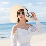 Модные большые блестки для ногтей с буквами, пляжная солнцезащитная шляпа, городской стиль, защита от солнца