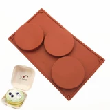 Чистый красный раунд 4 -бенто коробочка для пирога плесень Schufilei 6 подряд для выпечки, обнимание, обнаженная пирог Силиконовая плесень