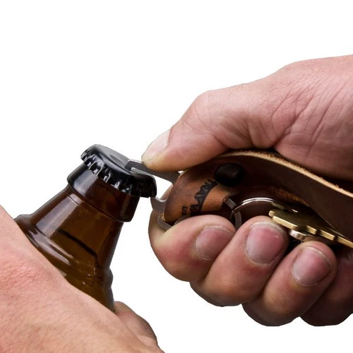 Брелок из нержавеющей стали, открывашка, ремень, США, из натуральной кожи