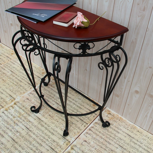 Железное арт -коридор крыльца крыльца столик с твердым деревом полукругальной столовой настенный стол.