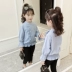 Áo sơ mi nữ tay dài trong áo trẻ em lớn phiên bản Hàn Quốc 2018 mùa thu mới quần áo trẻ em cotton trẻ em xuân hè
