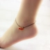 "Gốm ngọc trai trái cây" phiên bản Hàn Quốc của nam và nữ vòng chân retro thời trang đơn giản nhỏ vòng chân chuông mùa hè dệt tay chân dây vòng đeo chân nữ Vòng chân