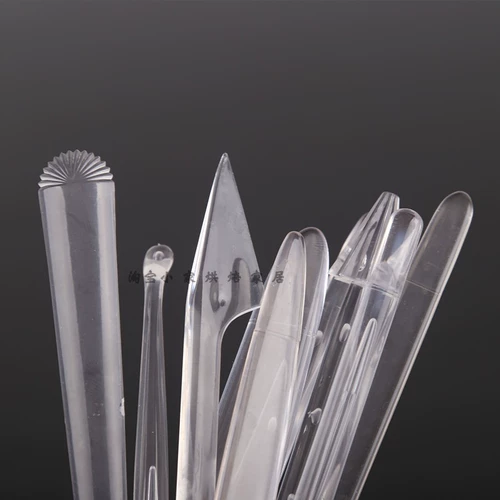 Резной скульптурирующий фондан, прозрачный комплект, мультяшная скульптурирующая глина, набор инструментов, 9 шт