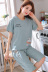 Bộ đồ ngủ nữ mùa hè cotton ngắn tay bảy quần sinh viên hai mảnh phiên bản Hàn Quốc dễ thương có thể mặc mùa hè dịch vụ gia đình mỏng thời trang mặc nhà  Giống cái