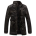 Mùa đông nam phần dài cộng với nhung da Châu Âu và Mỹ retro da áo gió áo khoác thanh niên rửa đầu máy PU leather jacket triều Quần áo lông thú