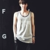 Của nam giới vest cotton triều thanh niên mồ hôi vest mùa hè Hàn Quốc phiên bản của lỏng không tay t-shirt bóng rổ áo triều nam shop quần áo thể thao Lót