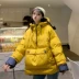 Mùa thu và mùa đông phiên bản Hàn Quốc mới của chiếc áo khoác cotton rộng rãi ấm áp nữ cỡ lớn 200 pounds chất béo MM hit màu set quần áo cotton dày đại học