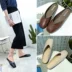 Nửa dép nữ 2018 mùa hè mới đầu vuông giày phẳng Bao Đầu Hàn Quốc phiên bản phẳng mặc bên ngoài retro hoang dã bà giày