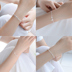 Nhật bản và Hàn Quốc phiên bản của đơn giản và đa năng cá tính ngọt ngào đường vuông khối sinh viên bạn gái s925 sterling silver fine bracelet món quà sinh nhật nữ Vòng đeo tay Clasp