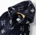 Áo nịt có dây kéo trùm đầu có túi flannel thể thao mặc nhà chữ cái đồ ngủ có thể mặc bên ngoài các cặp đôi giản dị - Pyjama