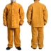 Da bò quần áo bảo hộ thợ hàn quần áo làm việc hàn cách nhiệt chống bỏng quần áo bảo hộ chống bức xạ màu vàng quần áo đặc biệt