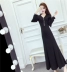 Mùa thu phụ nữ 2018 mới Hàn Quốc tính khí V-cổ đơn ngực đèn lồng tay áo Slim là mỏng Một váy váy từ váy