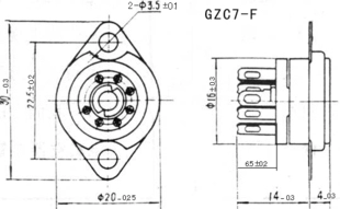 Маленькие семифутовые сиденья сиденья gzc7-f применимы 2P3 6J1 6N15 6K4 6Z4 и т. Д.