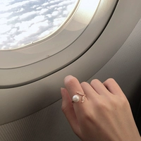 Японское модное небольшое дизайнерское кольцо из жемчуга, легкий роскошный стиль, на указательный палец, популярно в интернете