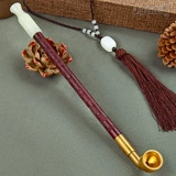 Традиционная ручная ручная резное дымовая стержня красная сандаловая сандаловая сухой дымовой мешок с сигарет горшок чистый медный фильтрация дымовая борьба мужской дым для шелкового пистолета.