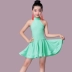 Trẻ em mới của trang phục khiêu vũ Latin nữ thực hành quần áo hiệu suất kiểm tra quần áo cạnh tranh phù hợp với mùa hè ngắn tay trẻ em khiêu vũ Latin váy Trang phục