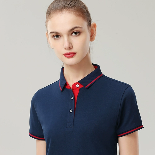 Хлопковая футболка polo подходит для мужчин и женщин для работы, короткий рукав, делается под заказ