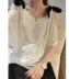 Mùa hè lỏng lẻo phiên bản Hàn Quốc của áo quây ngang vai quây áo thun nữ tay ngắn là áo sơ mi mỏng và có tuổi - Cộng với kích thước quần áo