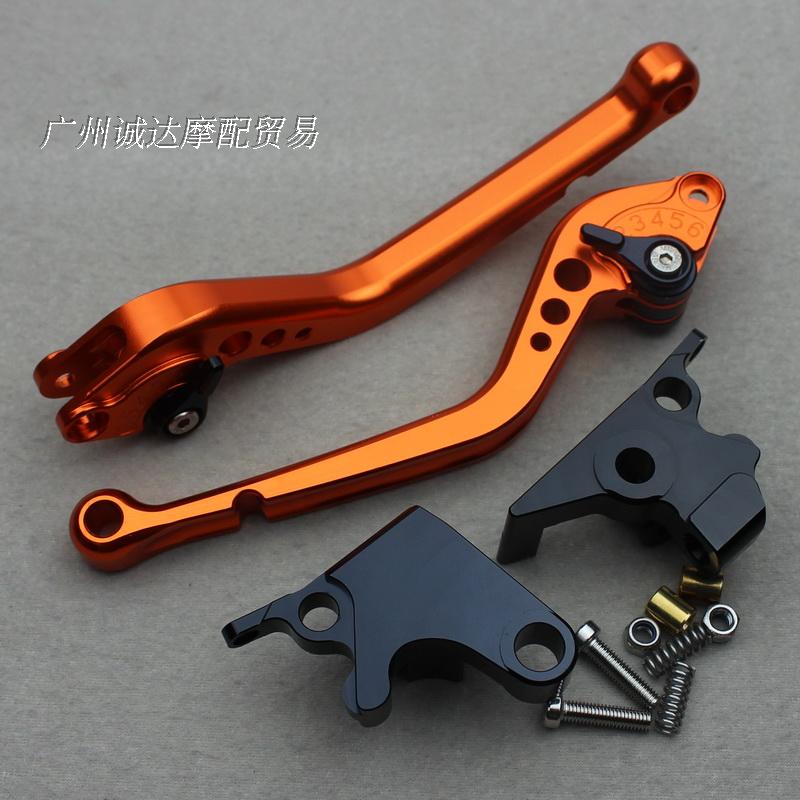 1 Pair Of Long Stalked OrangeFor Yamaha motorcycle FZ6 Modified parts FZ8 brake Handlebar FZ1 ox horn CNC Handle pull rod