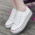 2017 trắng hoang dã low cut nền tảng giày vải nữ sinh viên phẳng giày thường nữ Hàn Quốc phiên bản Harajuku ulzzang