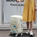 Phim hoạt hình vali nữ hộp mật khẩu dễ thương 20 inch lên máy bay vali nhôm Va li