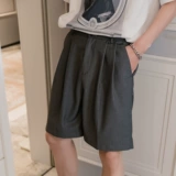 Трендовые штаны, универсальные шорты для отдыха, в корейском стиле, оверсайз, свободный прямой крой