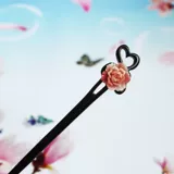 Классическая китайская шпилька, ханьфу из сандалового дерева, аксессуар, ретро резная заколка для волос ручной работы