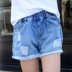 Trong quần trẻ em lớn của trẻ em bên ngoài mặc lỗ cô gái quần short denim cô gái 2018 mùa hè phần mỏng Hàn Quốc phiên bản của quần nóng hoang dã Quần jean