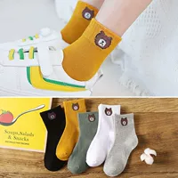 Детские носки, демисезонные милые мультяшные цветные гольфы, 10шт, осенние, средней длины, в корейском стиле