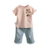 Bộ đồ bé gái mùa hè 2020 cho bé gái quần áo trẻ em trẻ em thêu Áo thun jeans tz-4386 - Phù hợp với trẻ em