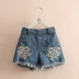 Quần jean thêu cho bé mùa hè 2019 cho bé gái quần áo trẻ em quần short trẻ em kz-c326 - Quần jean Quần jean