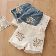 Quần jean thêu cho bé mùa hè 2019 cho bé gái quần áo trẻ em quần short trẻ em kz-c326 - Quần jean