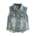 2018 mùa thu Hàn Quốc phiên bản mới bướm cô gái quần áo trẻ em vest trẻ em denim vest vest wt-2739 Áo ghi lê