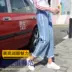 Jeans phụ nữ mùa xuân và mùa thu mới của Hàn Quốc bf hoang dã mỏng đàn hồi eo lỏng thẳng quần chân rộng sinh viên chín quần