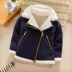 Quần áo trẻ em dày áo mùa thu và mùa đông mẫu trẻ em cộng với áo cashmere phiên bản mới của Hàn Quốc áo lông cừu thủy triều áo khoác đẹp cho bé Áo khoác