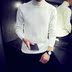 Áo len nam mùa thu đông 2017 có thể biến thành áo len cổ lọ cao Áo len màu đơn sắc áo len nam tự trồng ấm áp áo gile nam Hàng dệt kim