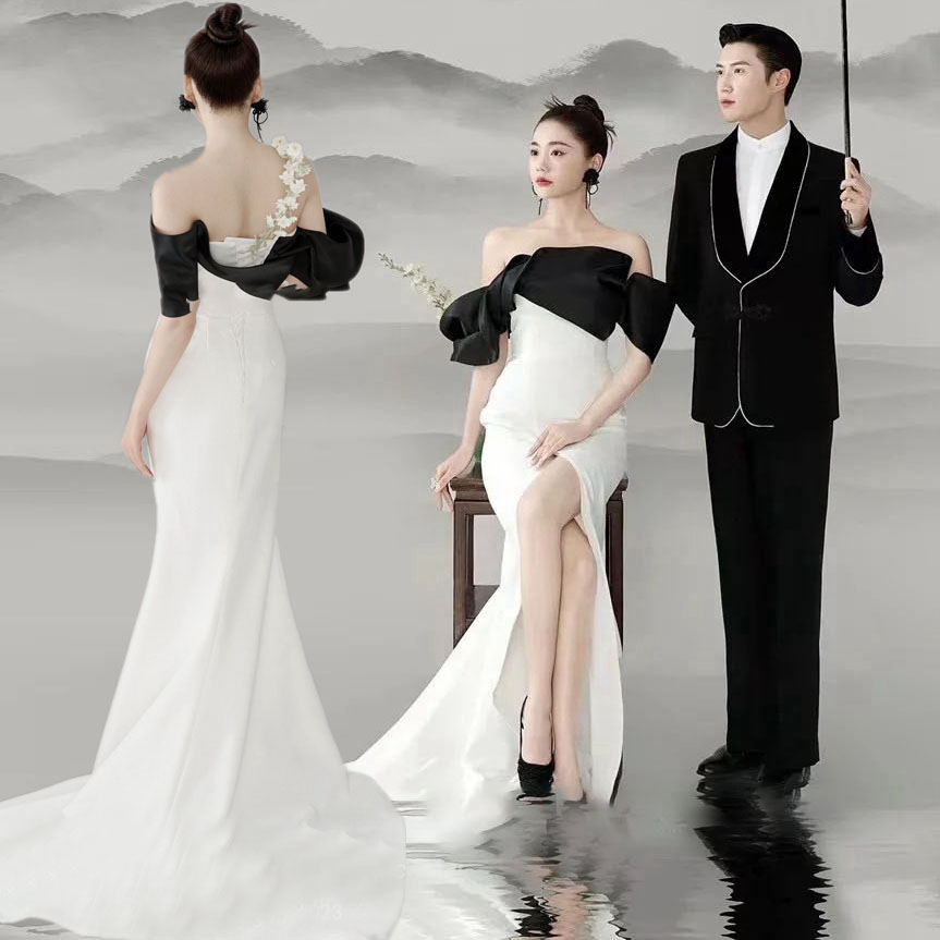 Tube top, wedding dress suitable for photo sessions, clothing for beloved, Chinese style