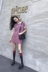 2018 mới của Hàn Quốc phiên bản của chic mỏng sọc đan váy đơn giản loose casual vòng cổ T-Shirt ngắn tay ăn mặc ao khoac len Đan Cardigan