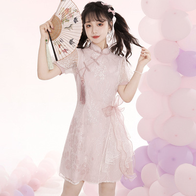 taobao agent Genuine summer lace sexy cheongsam, dress, Lolita style