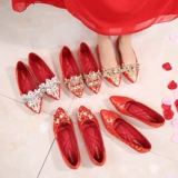 Традиционный свадебный наряд Сюхэ, обувь для невесты, красные свадебные туфли, ципао для беременных, дракон и феникс, китайский стиль